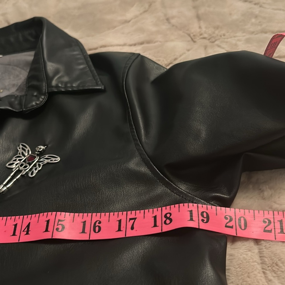 #124 Faux leather hand beaded jacket - Picture 12 of 16